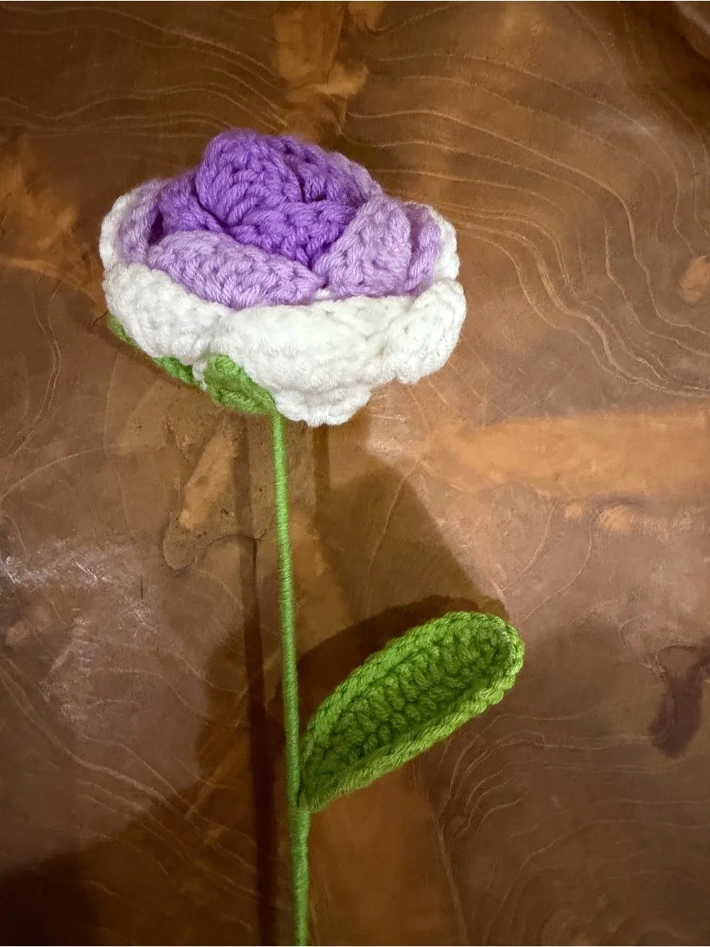 Handmade 10 Purple Crochet Knitted Flower Roses Bouquet Birthday Wedding Gift